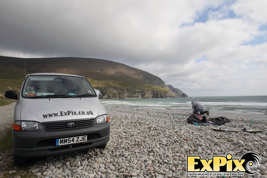 ExPix van on a beach in Ireland